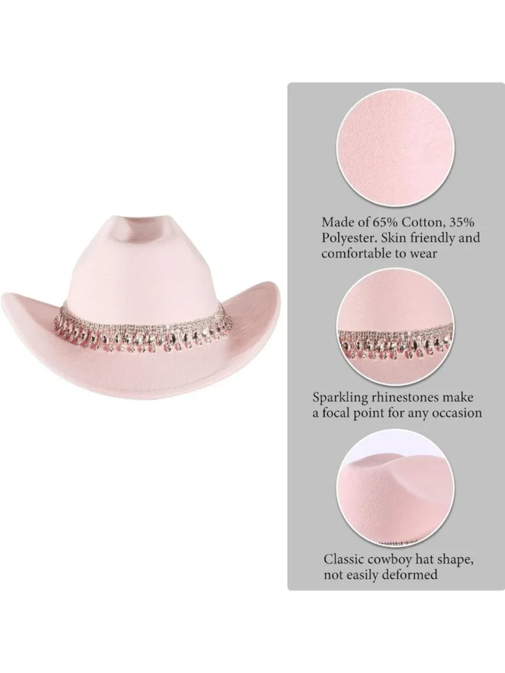 Sparkly Rhinestone Cowgirl Hat | Glitter Western Cowboy Hat for Women 2026